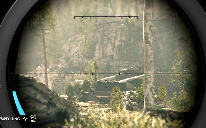 Der alternative Weg besteht darin, das Minenfeld (M3,1) in der Mitte der Karte zu überqueren – Den Cache und den Munitionswagen finden |  Mission 3 Regilino-Viadukt – Mission 3: Regilino-Viadukt – Sniper Elite 4-Spielanleitung