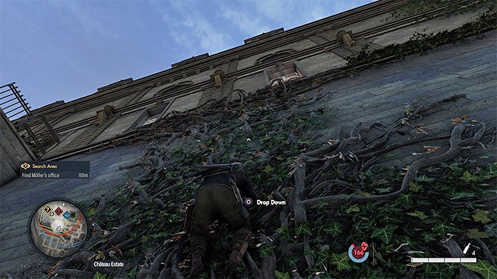 After you reach the moat, you have two paths to choose from - Sniper Elite 5: Infiltrating the Chateau and finding Mollers office (mission 2) - walkthrough - Mission 2 - Occupied Residence - Sniper Elite 5 Guide, Walkthrough