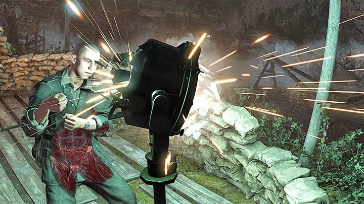 The bullets will pierce the searchlights and enemies manning them - Sniper Elite 5: Securing the Beach and Helping the Resistance (Mission 1) - walkthrough - Mission 1 - Atlantic Wall - Sniper Elite 5 Guide, Walkthrough