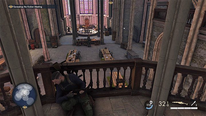Die kleinere Kirche befindet sich im östlichen Teil der Stadt und auf dem Weg dorthin müssen Sie vermeiden, von Scharfschützen entdeckt zu werden – Karte und Beschreibung des Ortes von Sniper Elite 5: Mission 3 (Spy Academy) – Mission 3 – Spy Academy – Sniper Elite 5-Leitfaden, Komplettlösung