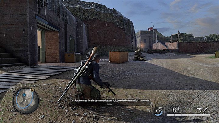 You have to pass this point while traveling from the starting point to the northern part of the map - Sniper Elite 5: Map of mission 5 (Festung Guernsey) and location description - walkthrough - Mission 5 - Festung Guernsey - Sniper Elite 5 Guide, Walkthrough