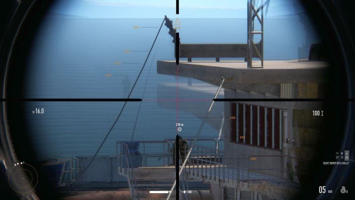 The correct setting of the sight, relative to the target a little over 300 meters away. - Shooting - Basics - Sniper Ghost Warrior Contracts Guide