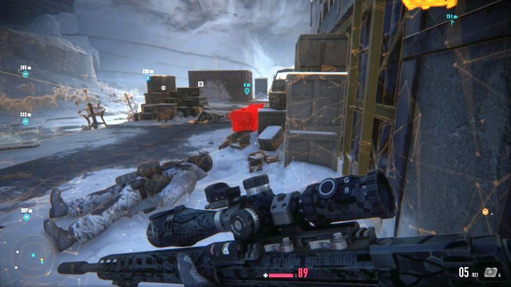 Marked in red is the box you want to interact with. - Arakchayev Fortress | Sniper Ghost Warrior Contracts Walkthrough - Walkthrough - Sniper Ghost Warrior Contracts Guide