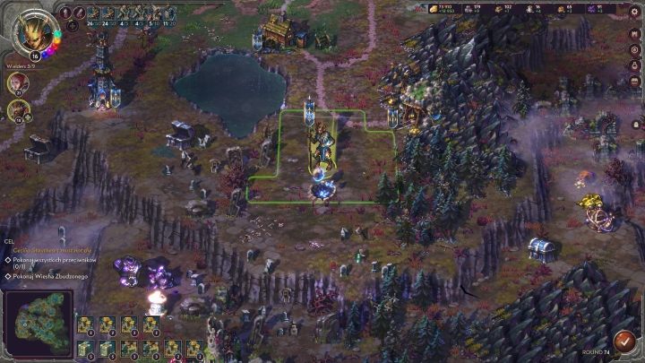 We see the movement range as a green border. - Songs of Conquest: Menu - Basics - Songs of Conquest game guide