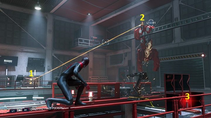 To power the laser, you need to transfer some electricity from the generator - Spider-Man Miles Morales: Tinker Tailor Spider Spy - solution, walkthrough description - Main missions - Spider-Man Miles Morales Guide