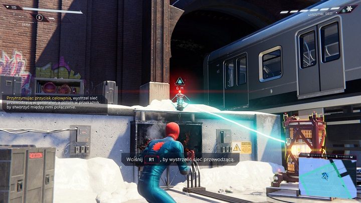 Finally, power the generator up and connect it to the relay near the railroad - Spider-Man Miles Morales: Harlem Trains Out Of Service - solution, walkthrough description - Main missions - Spider-Man Miles Morales Guide