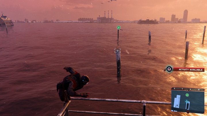 In Greenwich the capsule is located on a pole by the river - Spider-Man Miles Morales: Time capsules - all locations, list - Find - Spider-Man Miles Morales Guide