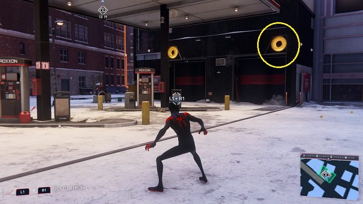 Go to the laboratory in the financial district marked on the map - Spider-Man Miles Morales: Roxxon Laboratories - all locations, list - Laboratories and hiding places - Spider-Man Miles Morales Guide