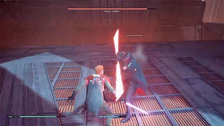 Trilla has the ability to move quickly around the arena - Chapter 6 Fortress Inquisitorius - game finale | Fallen Order Walkthrough - Main Story - Star Wars Jedi Fallen Order Guide