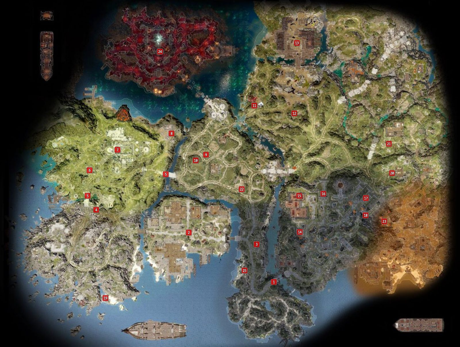 Reaper's Coast - map of all quests in Reaper's Coast
