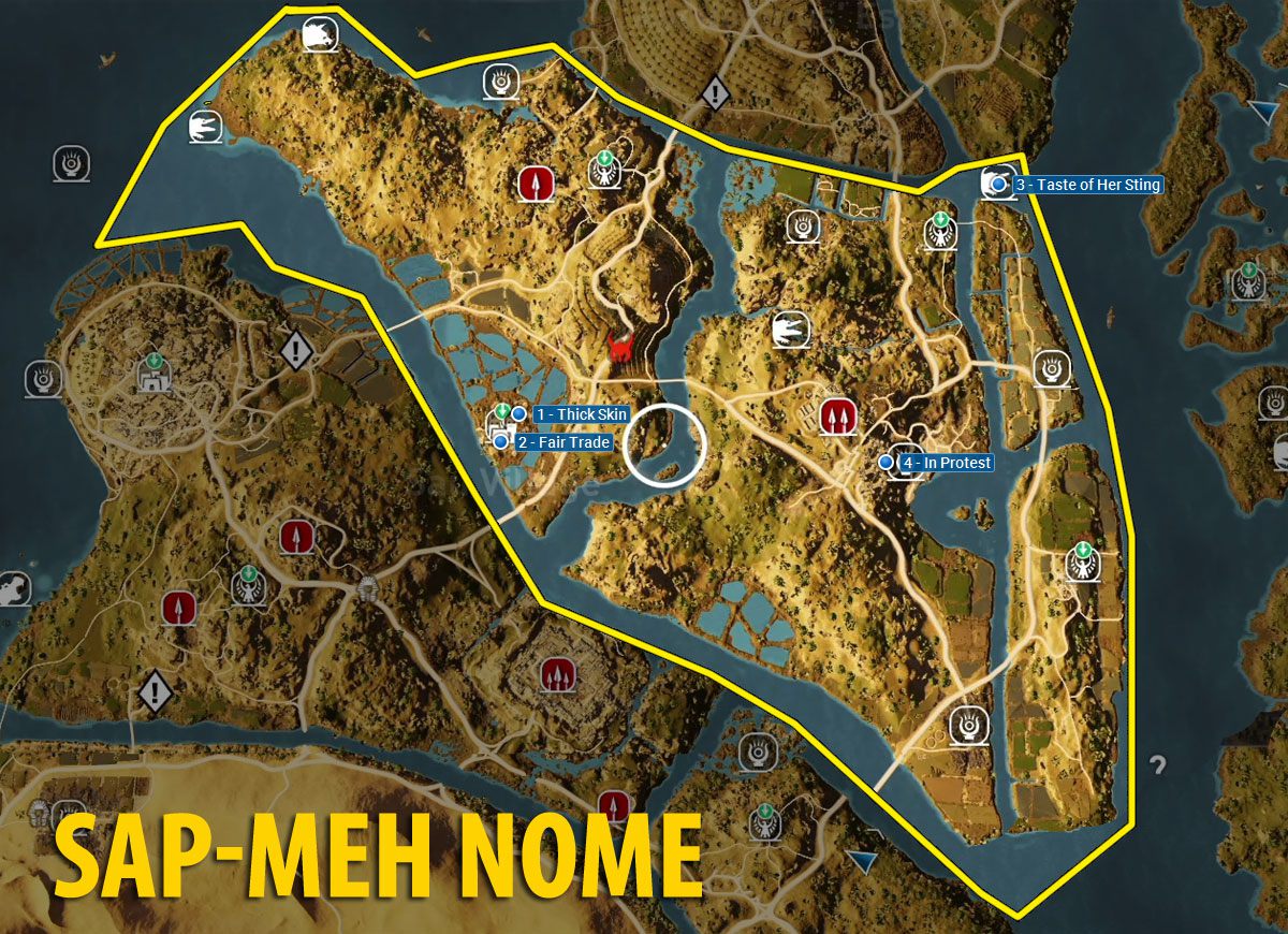 Map of Sap-Meh Nome - Quests - Assassin's Creed Origins. 