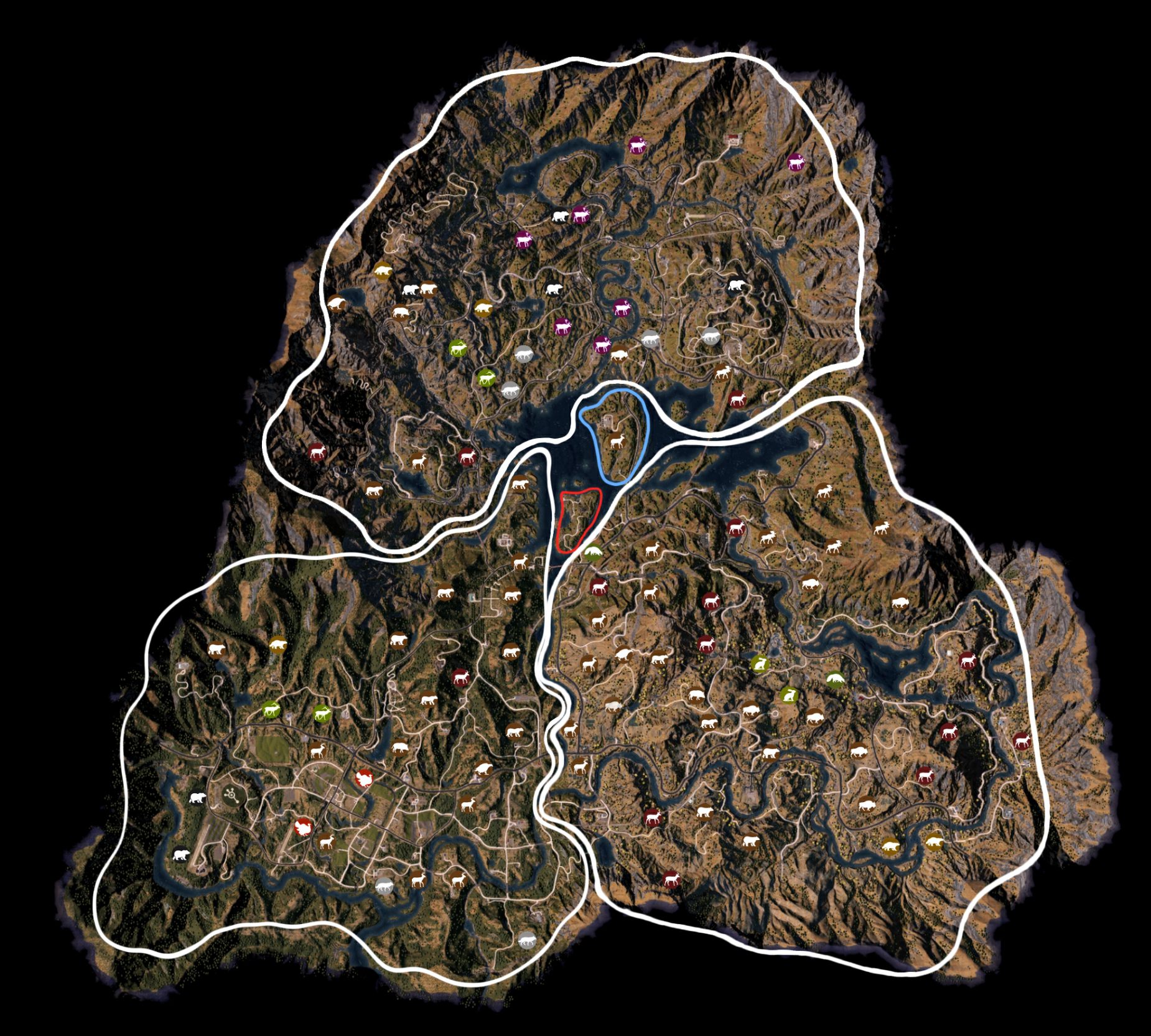 Far Cry 5 - Hunting location Map.