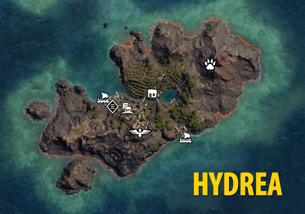 Hydrea Map - Assassin's Creed Odyssey