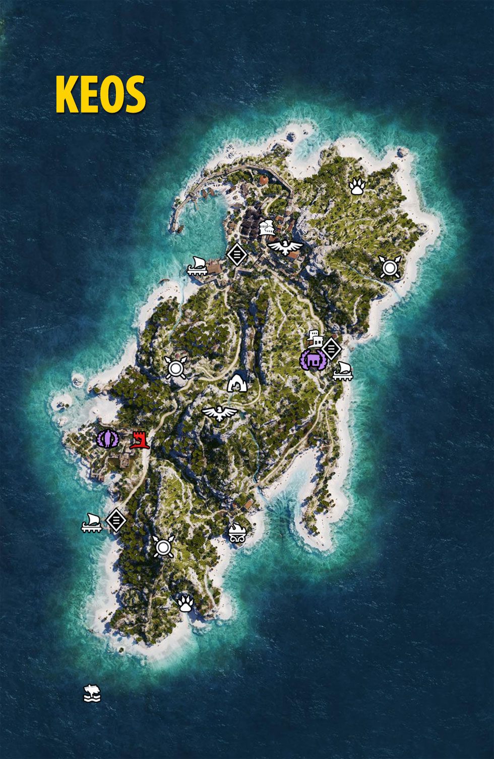 Keos  Map - Assassin's Creed Odyssey