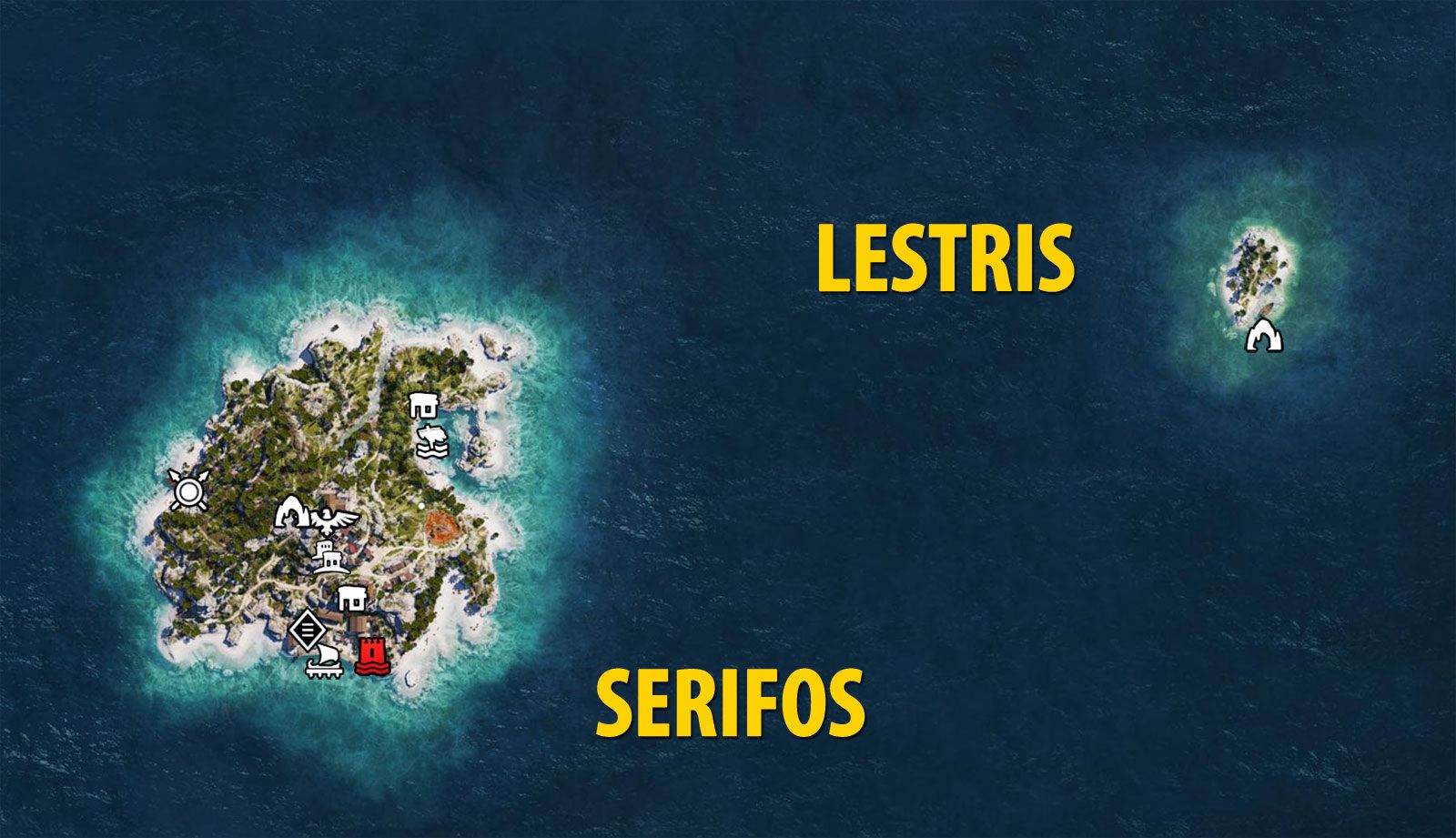 Seriphos and Lestris Map - Assassin's Creed Odyssey