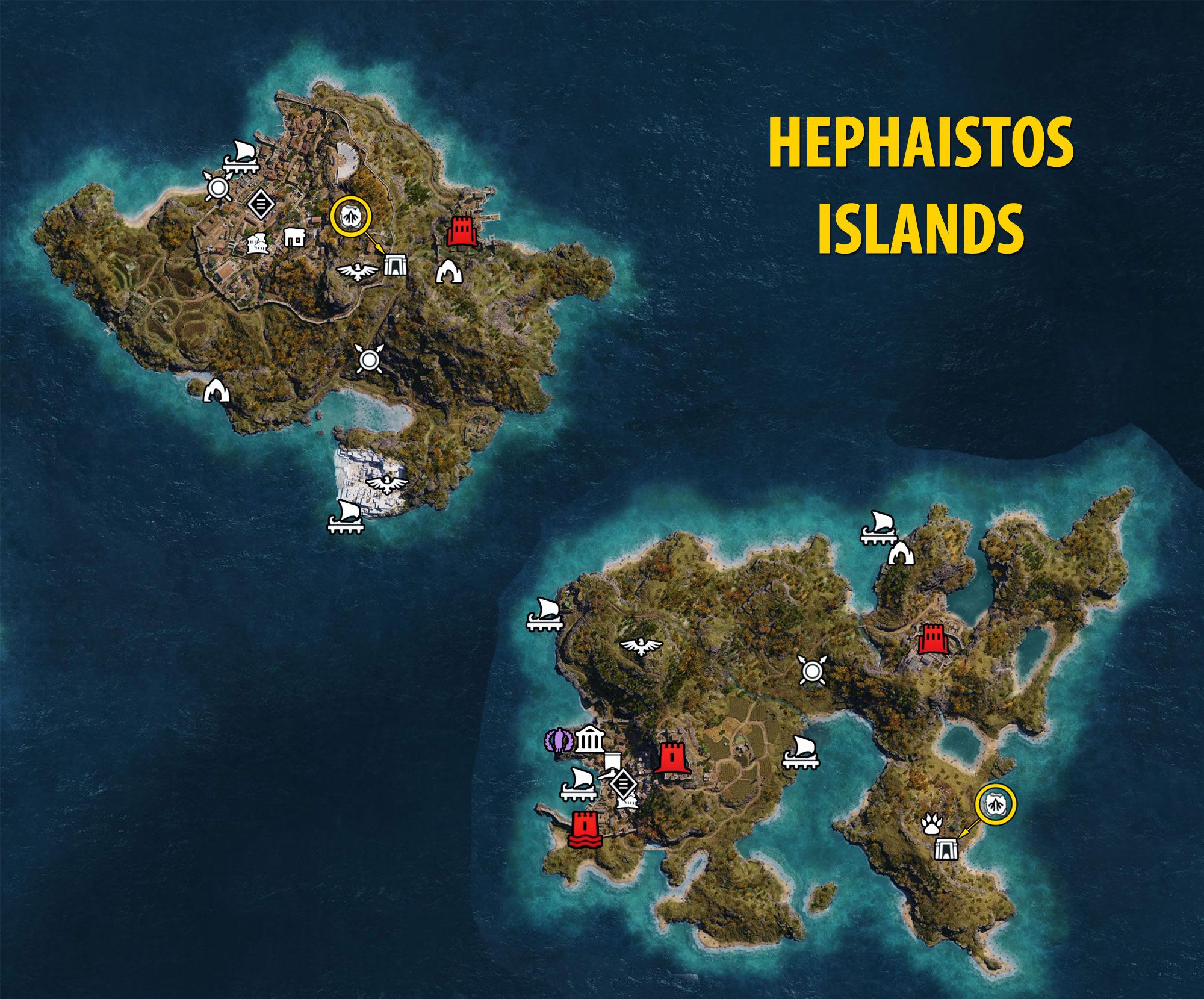 Hephaistos Islands Map - Assassin's Creed Odyssey