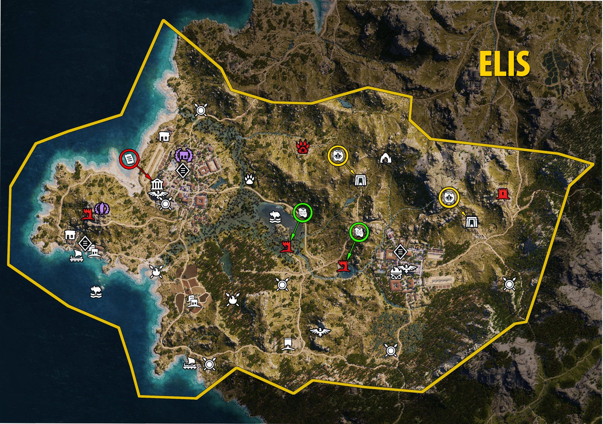 Elis Map - Assassin's Creed Odyssey