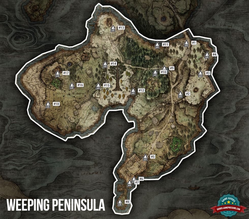 Elden Ring Map - Weeping Peninsula