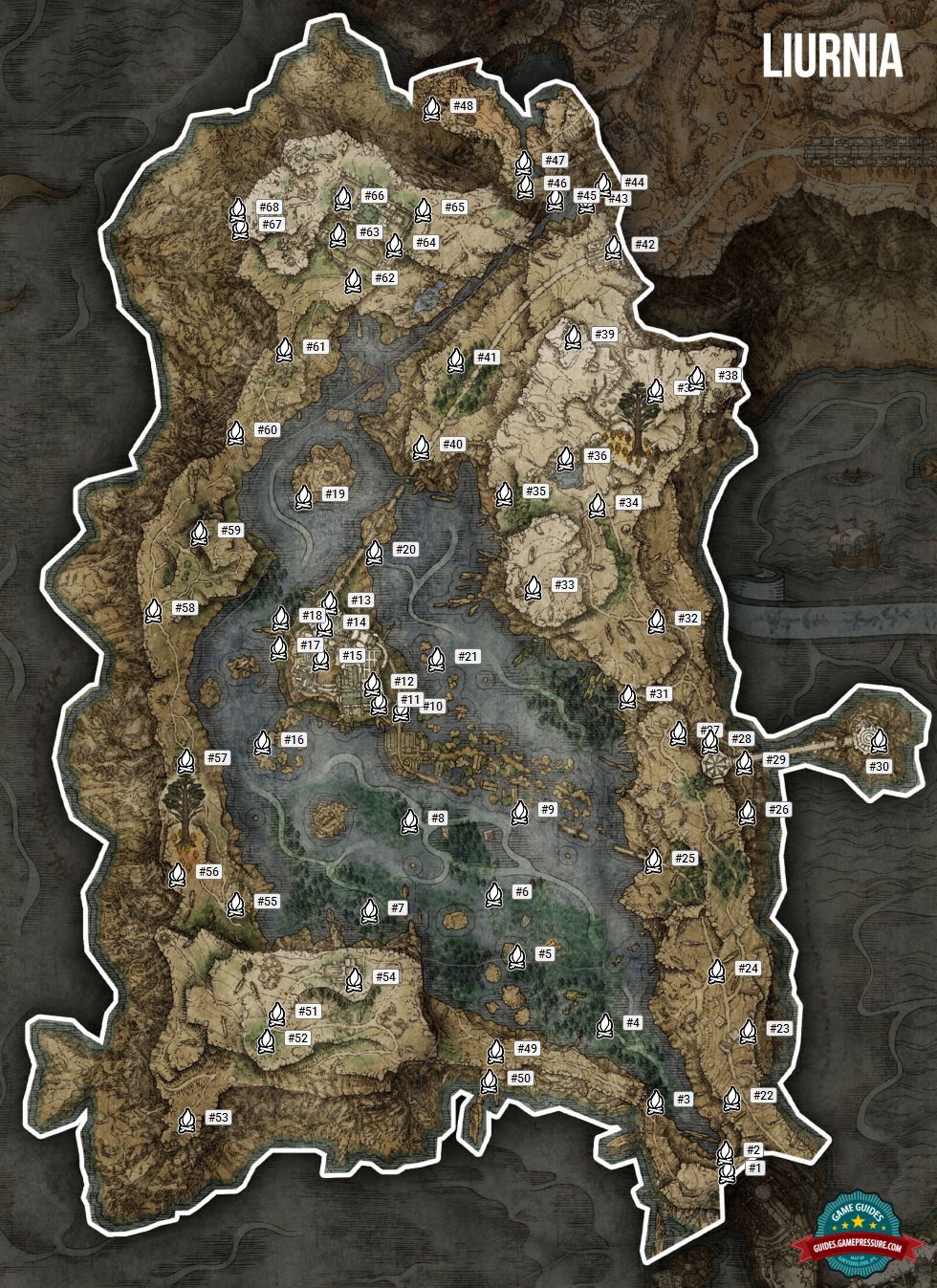 Elden Ring Map - Liurnia of the Lakes