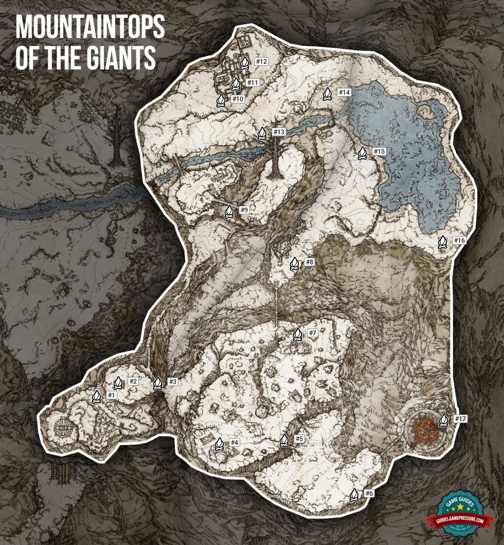 Elden Ring Map - Mountaintops of the Giants