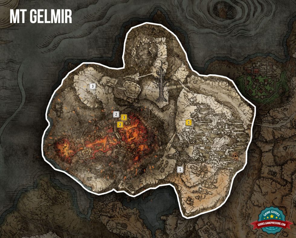 Elden Ring Ashes of War and Spirit Ashes (Mt. Gelmir) list of all