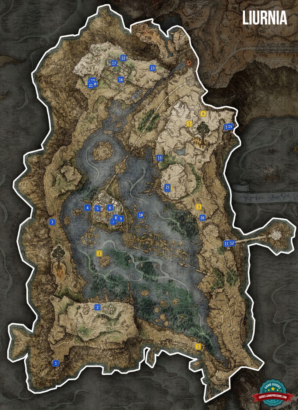 Elden Ring Map - Liurnia of the Lakes - Sorcieries and Incantations