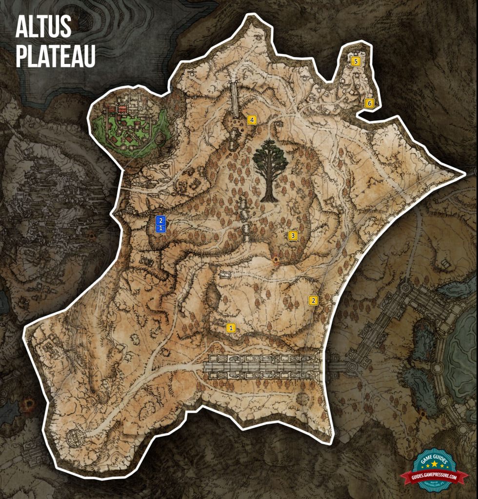 Elden Ring Map - Altus Plateau - Sorceries and Incantations
