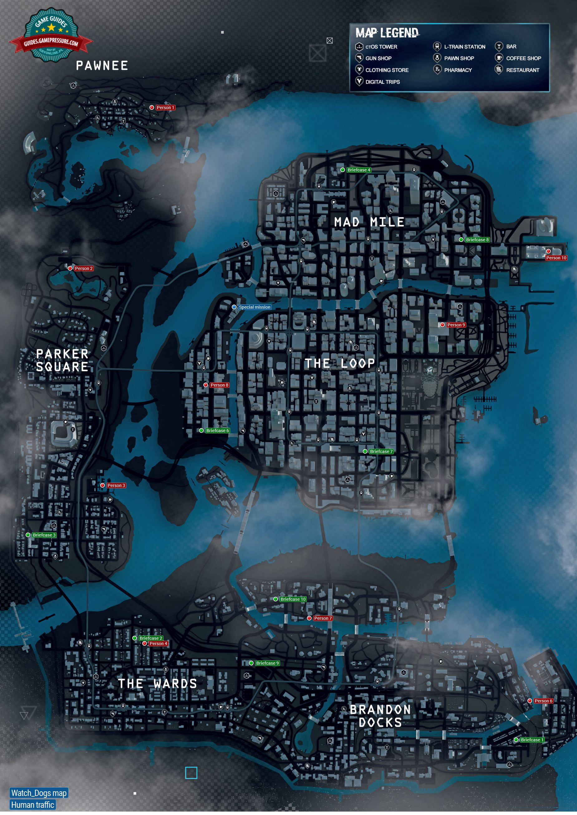 Human Traffic | Maps of smaller activities - Watch Dogs Game Guide ...