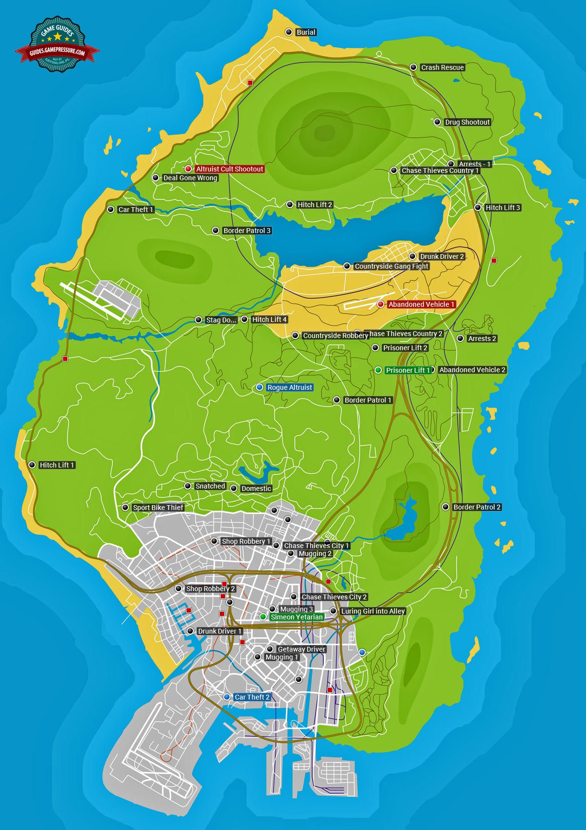 GTA V Map - Random events