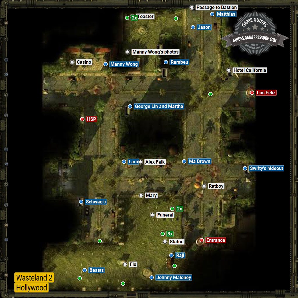 Hollywood Hollywood Locations Wasteland 2 Game Guide