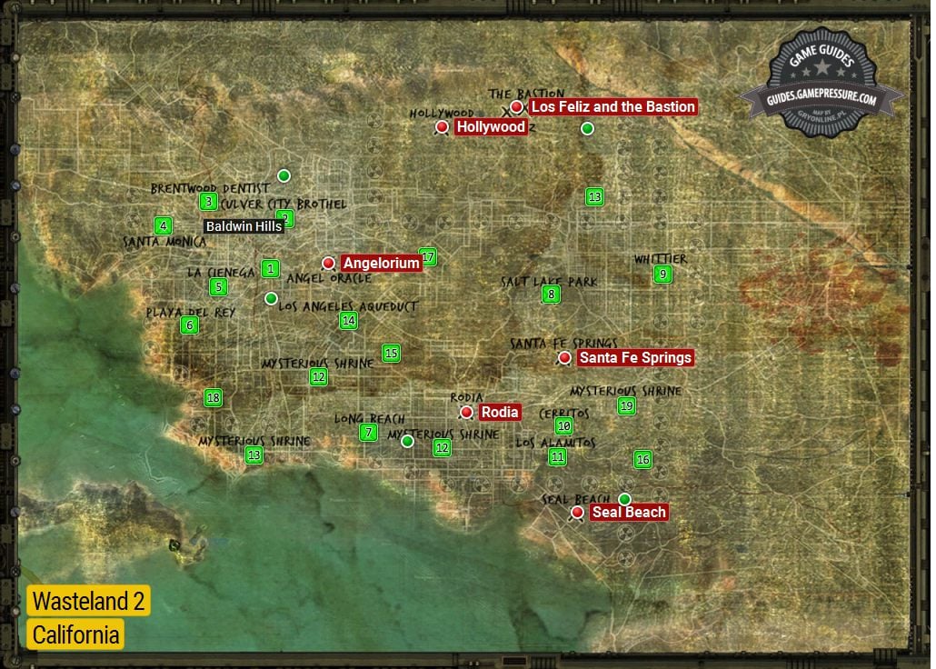 California World Maps Wasteland 2 Game Guide Walkthrough