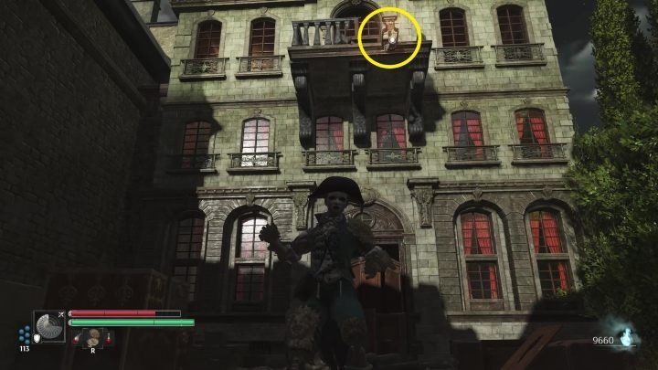 At its end, use the Bishop's Hook and pull yourself up to the building - Steelrising: To Les Invalides - walkthrough - Main missions - Steelrising Guide, Walkthrough