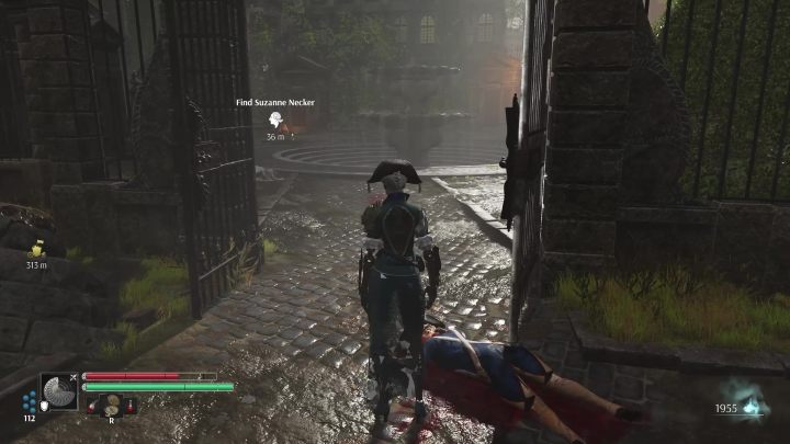 If you have already unlocked the gate located just around the corner when passing the church, the one connecting the church to the square with the fountain, you can now go through it - Steelrising: Monsieur Neckers two treasures - walkthrough - Side missions - Steelrising Guide, Walkthrough