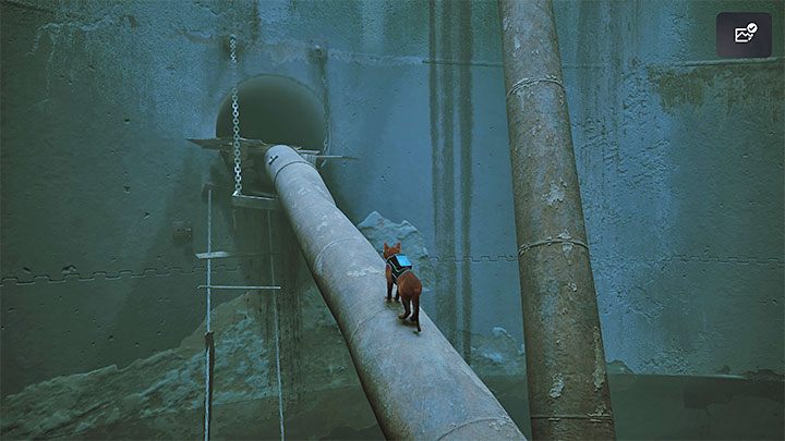 Finally, walk over the larger pipes - Stray: Antvillage, Chapter 9 - walkthrough - Walkthrough - Stray Guide, Walkthrough