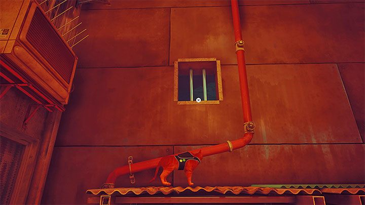 Continue jumping on higher ledges and protruding objects here - Stray: Badges - list of all - Secrets and Collectibles - Stray Guide, Walkthrough