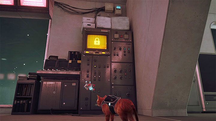 There are 3 terminals in the room which you can activate in any order - Stray:Control Room, Chapter 12 - walkthrough, ending - Walkthrough - Stray Guide, Walkthrough