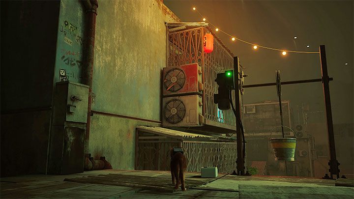 Start exploring the roofs of the buildings in the slums - Stray: Notebooks in The Slums - where to find? - FAQ - Stray Guide, Walkthrough