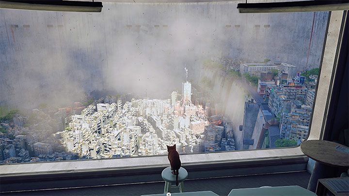 Thanks to B-12's help, the dome above Walled City 99 is opened and, after hundreds of years, the sun's rays can finally breach it - Stray: The games ending - walkthrough of the ending - Walkthrough - Stray Guide, Walkthrough
