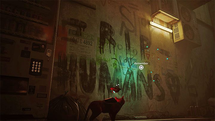 Menu location: row 2, position 5 - Stray: The Slums - all memories - Memories B-12 - Stray Guide, Walkthrough