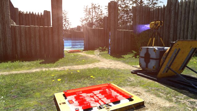 Use the jammer to disable the barrier, thanks to which you can get to the cube - Air Delivery - World 4 - The Talos Principle - Game Guide and Walkthrough