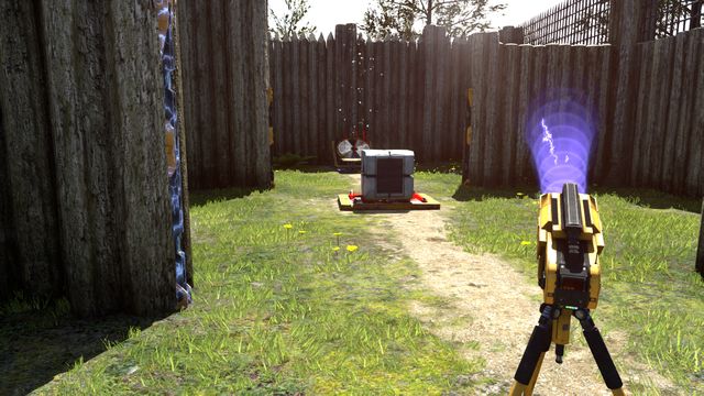 The fan at the end launches you towards the switch - Air Delivery - World 4 - The Talos Principle - Game Guide and Walkthrough