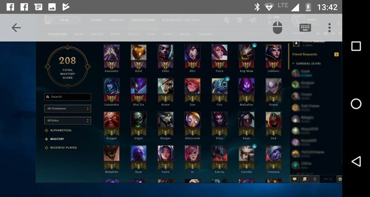 Move your finger from the top of the screen to the bottom - a settings bar will appear - How to play Teamfight Tactics on a phone? - Basics - Teamfight Tactics Guide