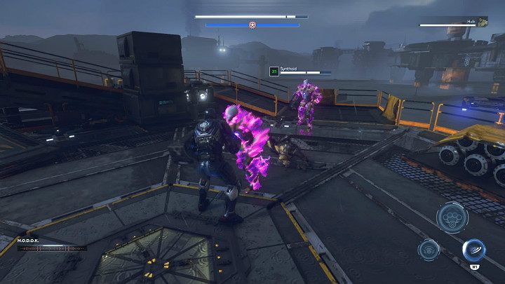 When Thor and Tony manage to destroy all the generators, MODOK will realize that his headquarters has been attacked - Marvels Avengers: By Force of Mind, walkthrough - Gold Coast - Marvels Avengers Guide