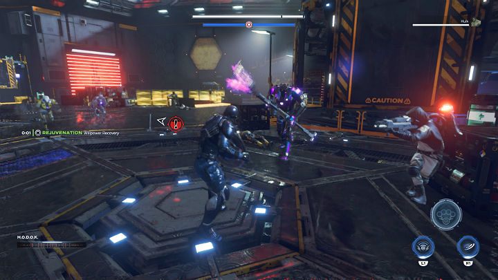 On one of the larger platforms, youll have to fight more AIM forces - Marvels Avengers: By Force of Mind, walkthrough - Gold Coast - Marvels Avengers Guide