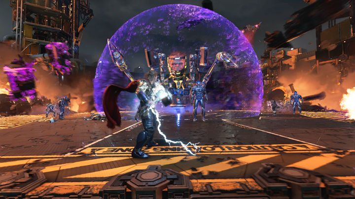 Pay particular attention to the Adaptoids - they can cause you the most problems - Marvels Avengers: MODOK boss - how to beat? Walkthrough - Bosses - Marvels Avengers Guide