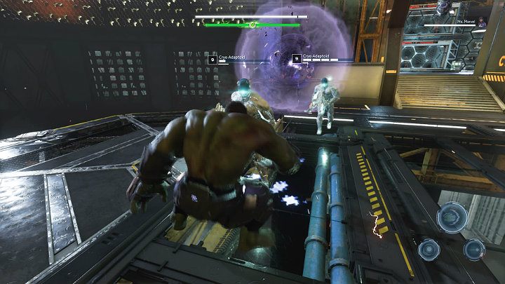 Later, Adept Adaptoids and a new type of opponent, Cryo Adaptoids, will appear - Marvels Avengers: MODOK boss - how to beat? Walkthrough - Bosses - Marvels Avengers Guide