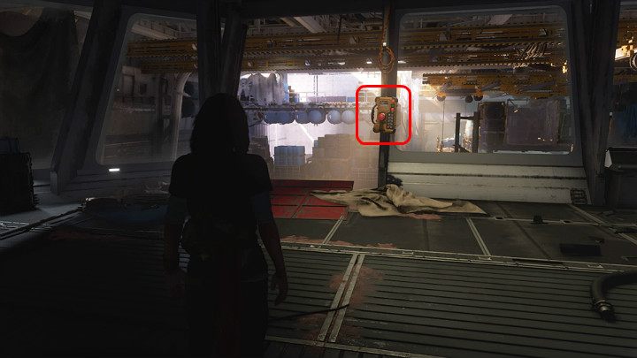 Activate the button on the console to move the platform, then use it to jump to the other side of the ship - Marvels Avengers: The road back, walkthrough - Utah Badlands - Marvels Avengers Guide