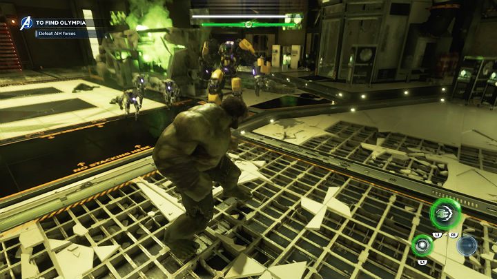 After the first fight, additional AIM units will begin to appear in the lab room - Marvels Avengers: To find Olympia, walkthrough - Pacific Northwest - Marvels Avengers Guide