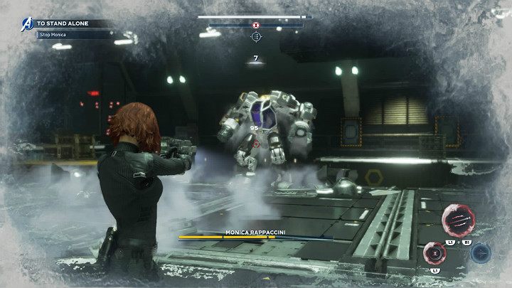 During the second phase, also try to avoid melee combat and attack your opponent by using ranged weapons - Marvels Avengers: To stand alone, walkthrough - Utah Badlands - Marvels Avengers Guide