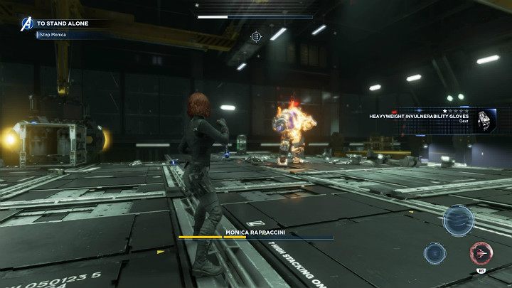 In the final phase of the boss fight, Monica doesnt have the high-speed machine gun, but a grenade launcher - Marvels Avengers: To stand alone, walkthrough - Utah Badlands - Marvels Avengers Guide